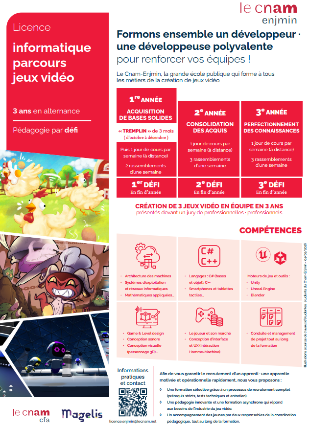 Licence informatique jeu vidéo